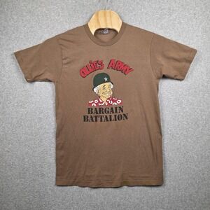 Ollie's Army Shirt Mens Large Brown Bargain Battalion Funny Military Graphic Tee